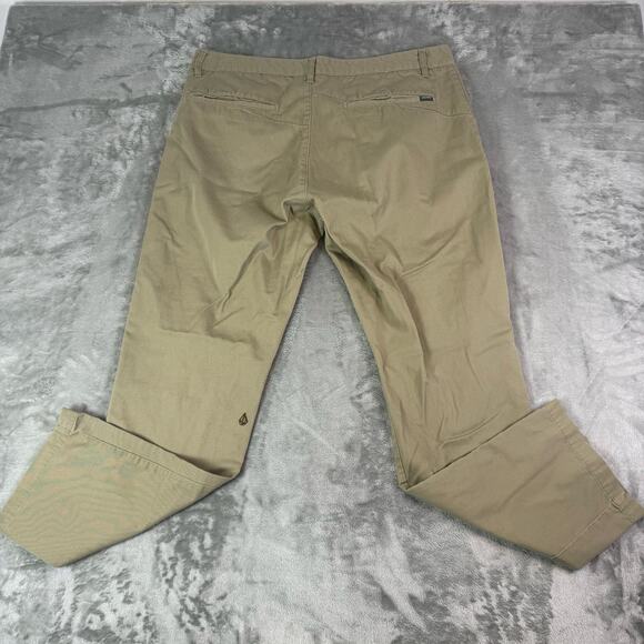 Volcom casual skater streetwear khaki chino pants mens 38x31 - Picture 2 of 8